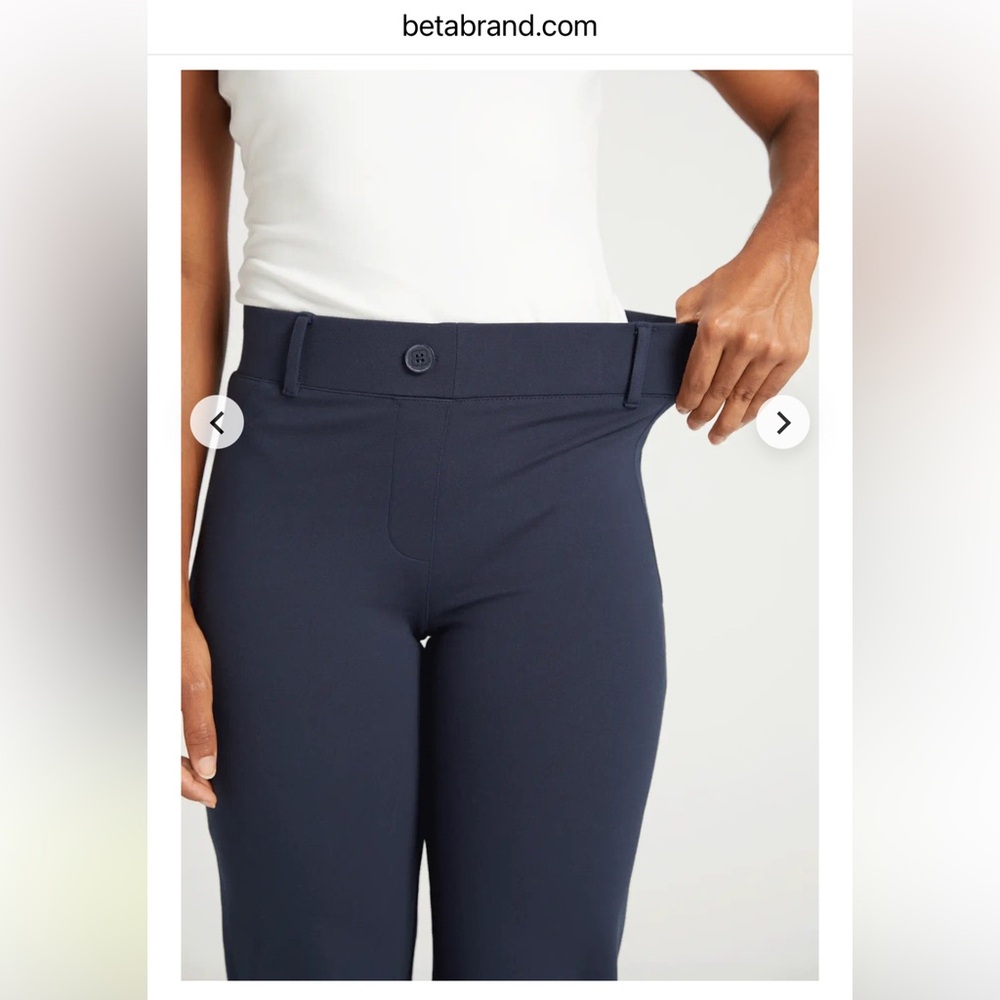 BETABRAND navy blue TALL dress pants YOGA PANTS size large  STRAIGHT LEG DPYP - Picture 8 of 11